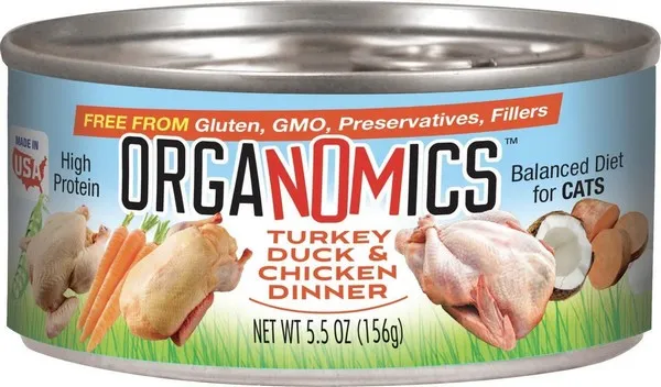 24/5.5oz Evanger's Cat Organomics Duck/Turkey/Chicken - Food